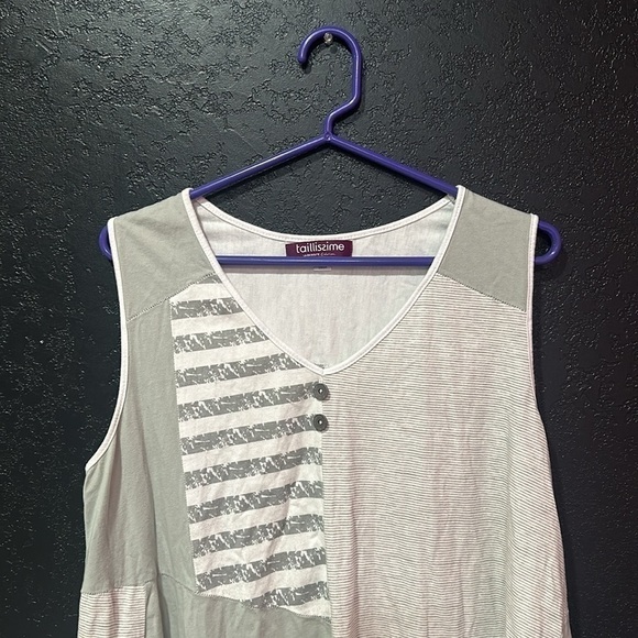 Taillissime Mint Green/White Sleeveless Dress with pockets Size L - Picture 4 of 8